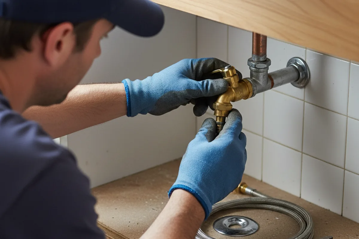 Shutoff valve and fitting work during Emergency Plumbing in Paulina